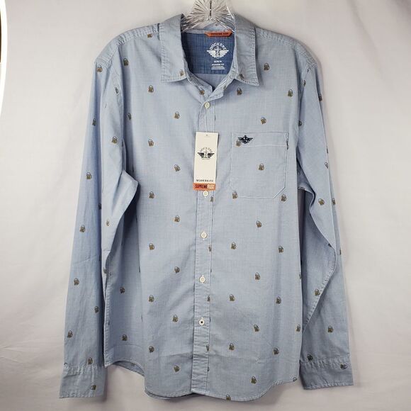 NEW Levi's BEER MUG BAR LONG SLEEVE DRINKING PARTY BARTENDER SHIRT NWT MEDIUM M - Picture 6 of 14